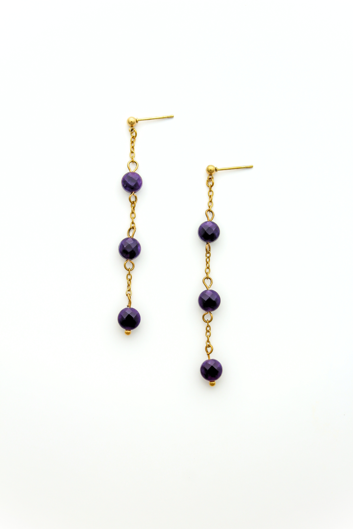 The Amethyst Drop Earrings