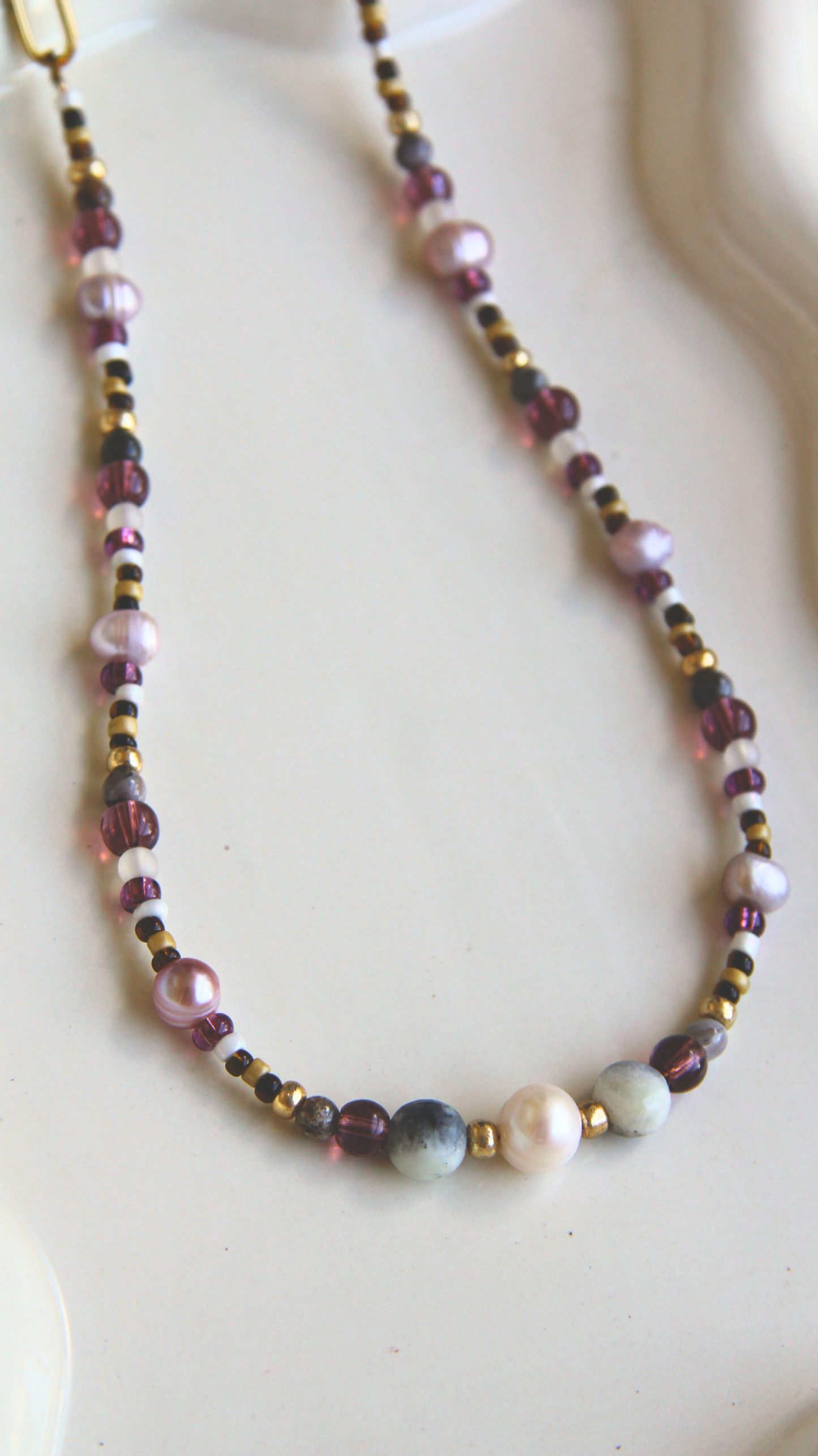 The Purple and Pearl Labradorite Necklace