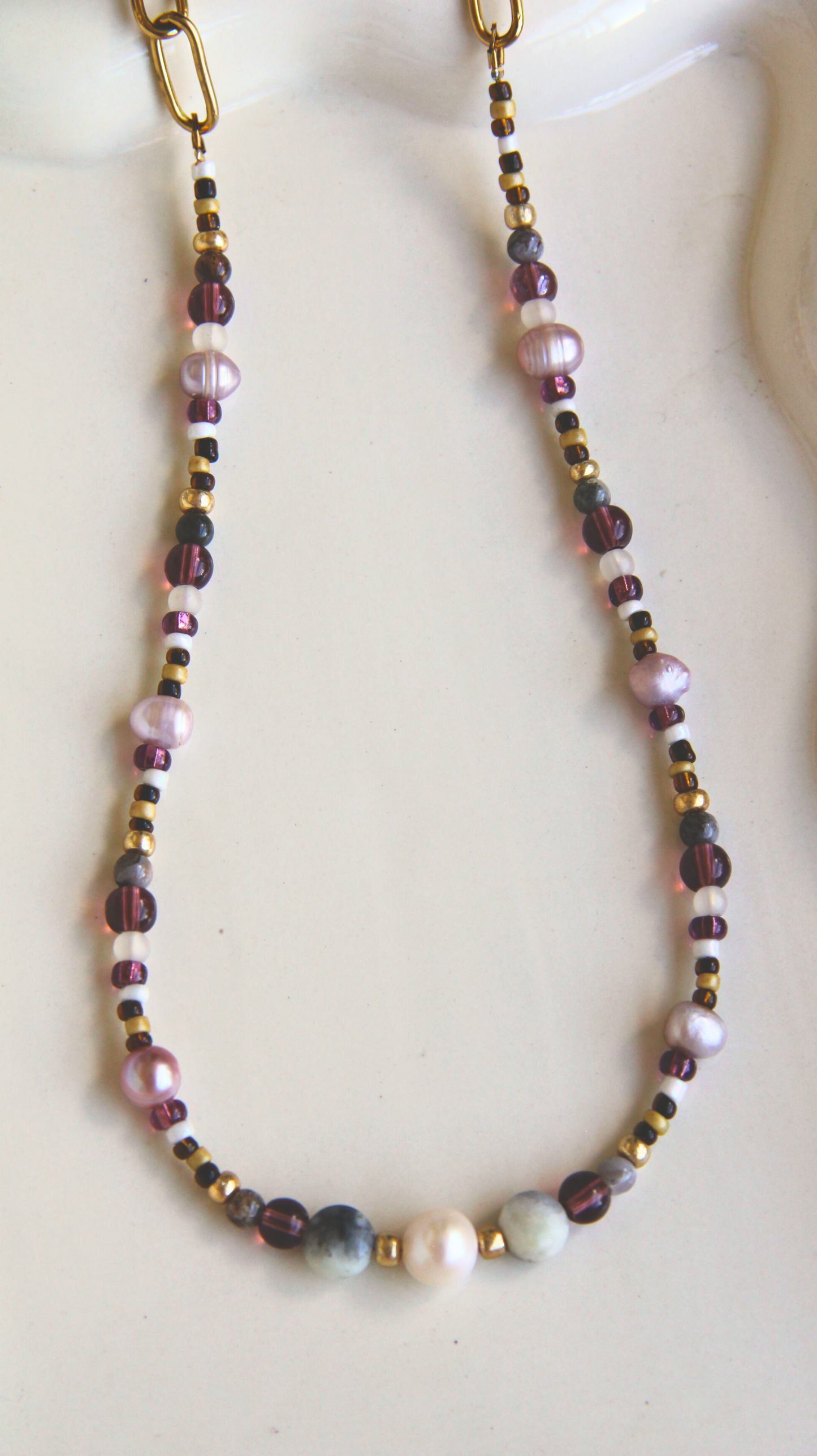 The Purple and Pearl Labradorite Necklace