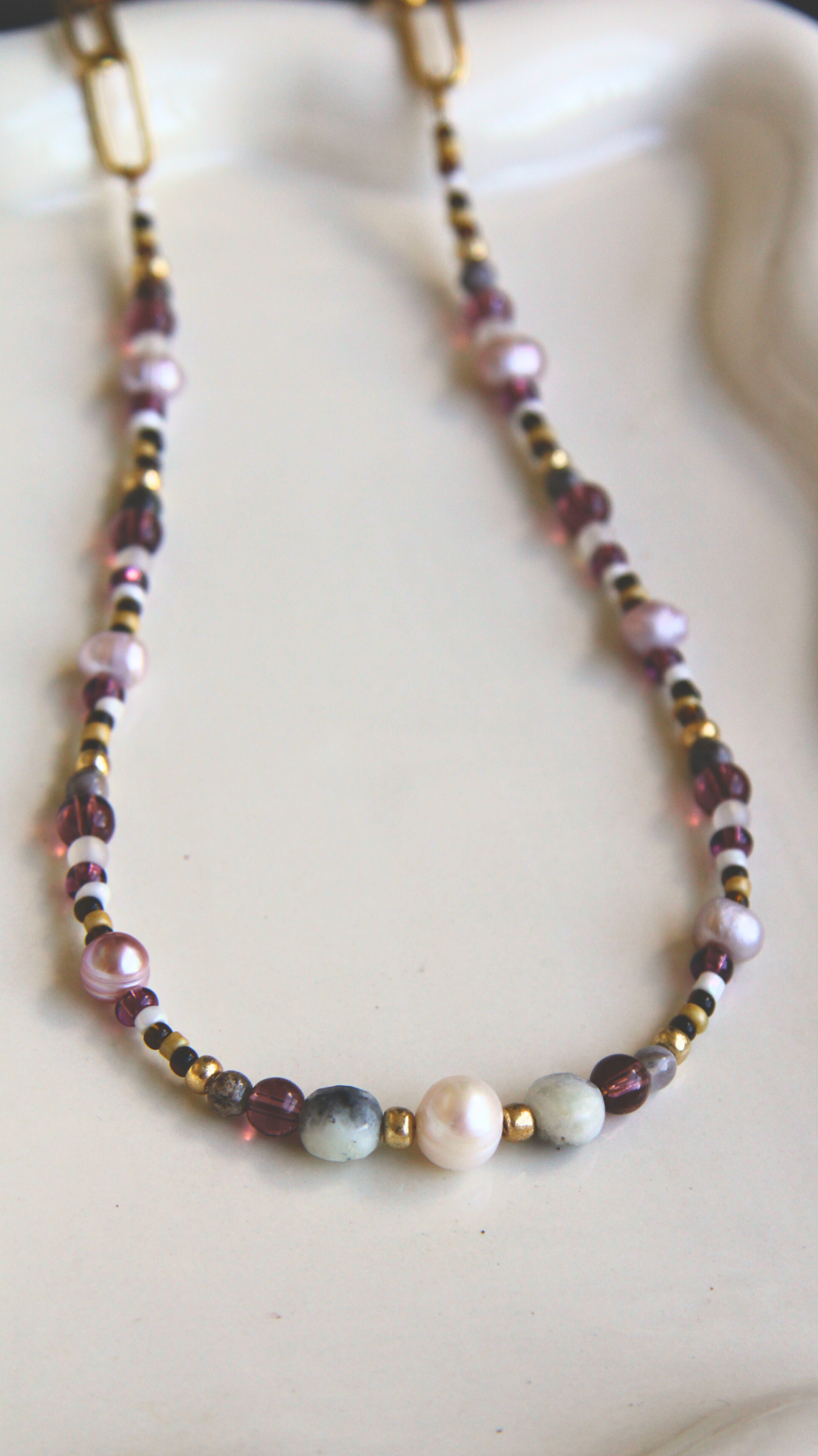 The Purple and Pearl Labradorite Necklace