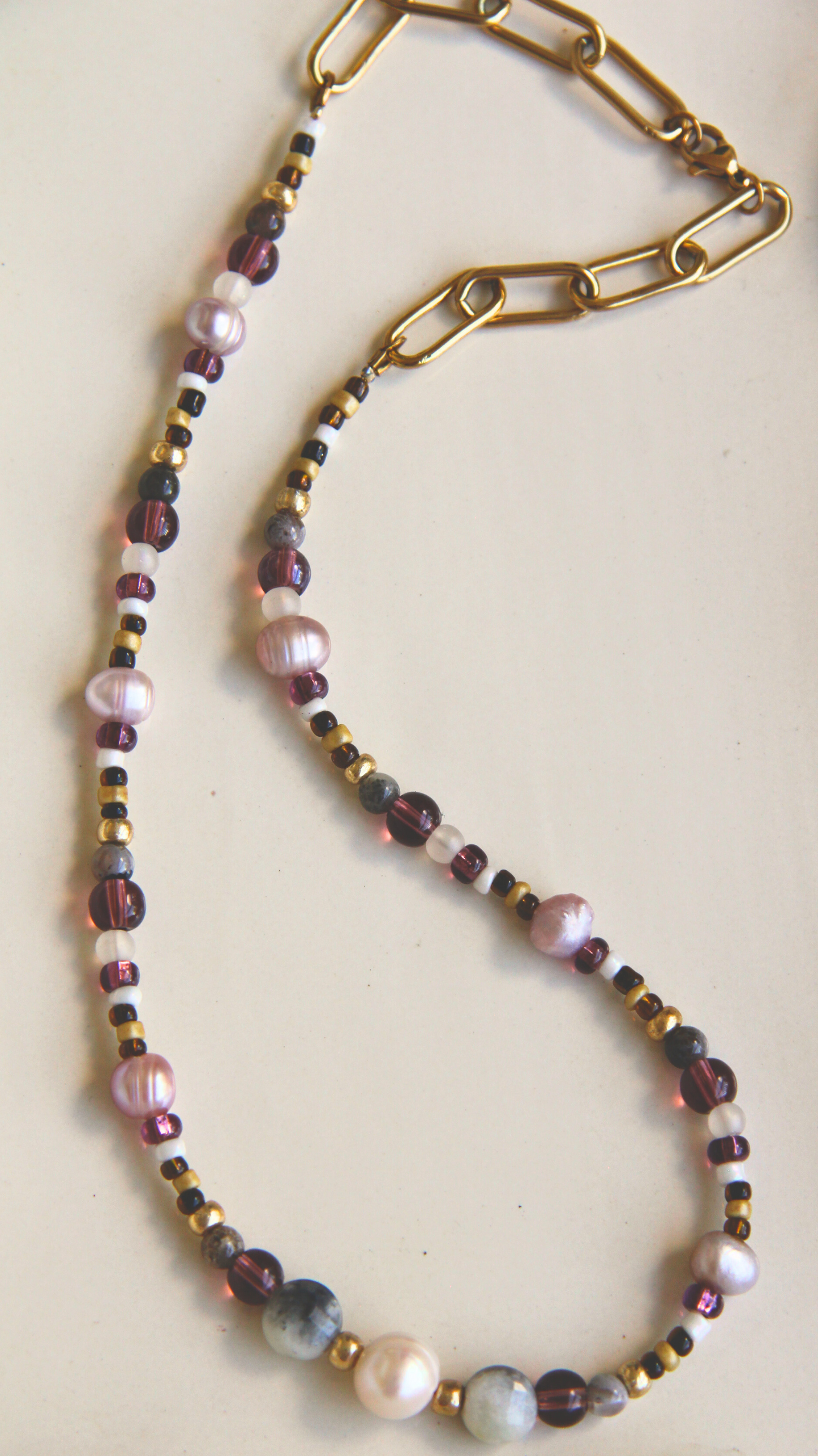 The Purple and Pearl Labradorite Necklace