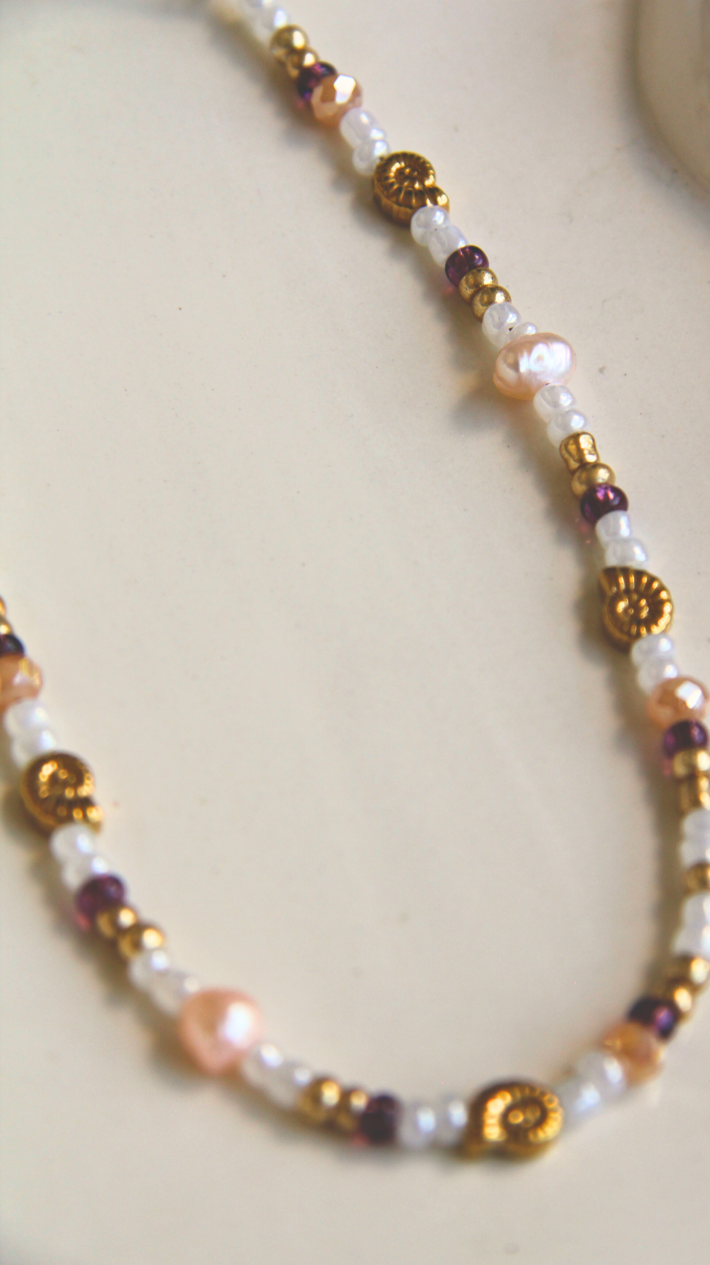 The Purple & White & Pearl Necklace