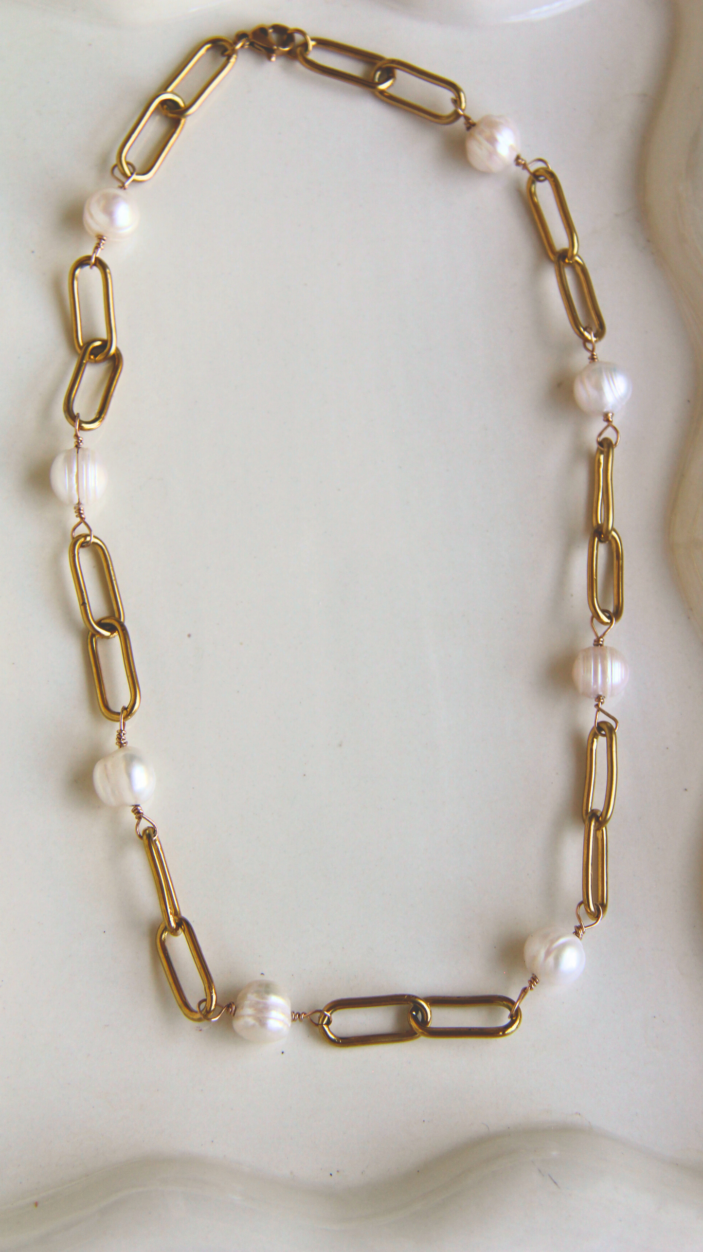 The Paperclip & Pearl Chain Necklace
