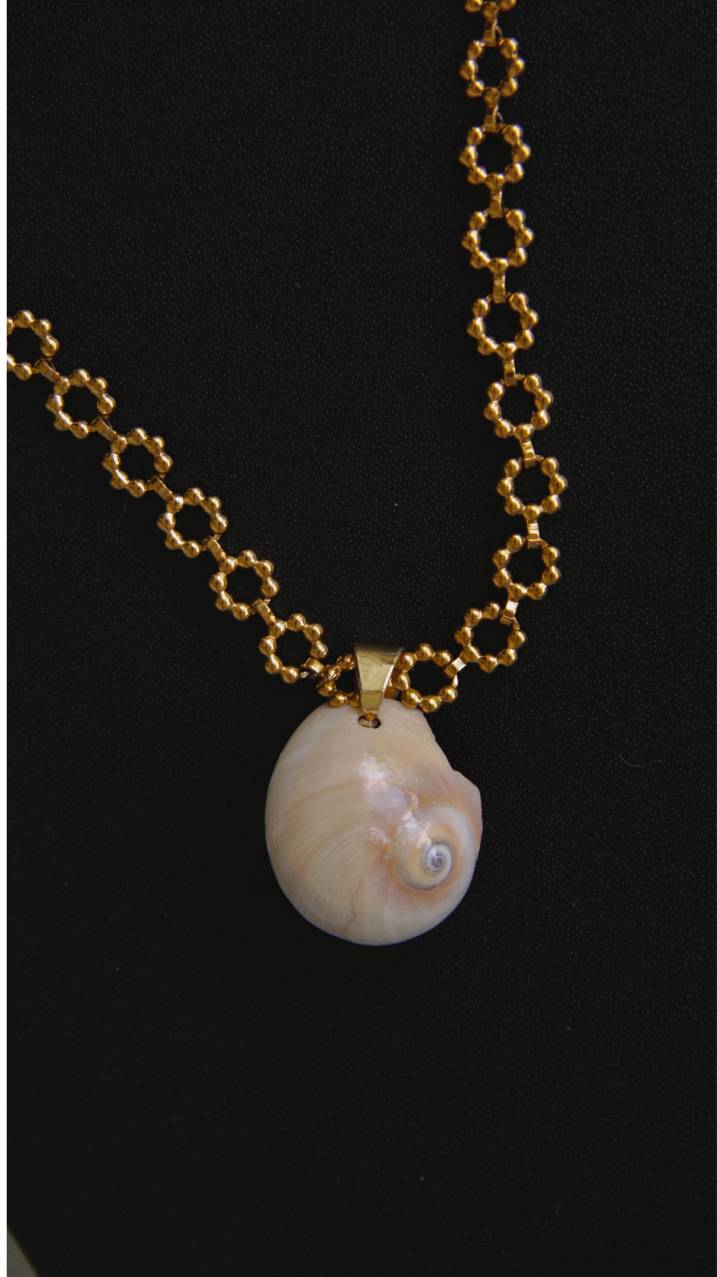 Flower Chain Moon Shell Necklace