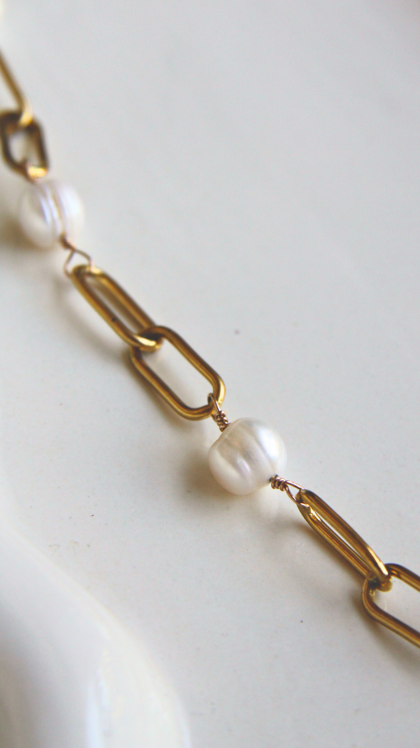 The Paperclip & Pearl Chain Necklace