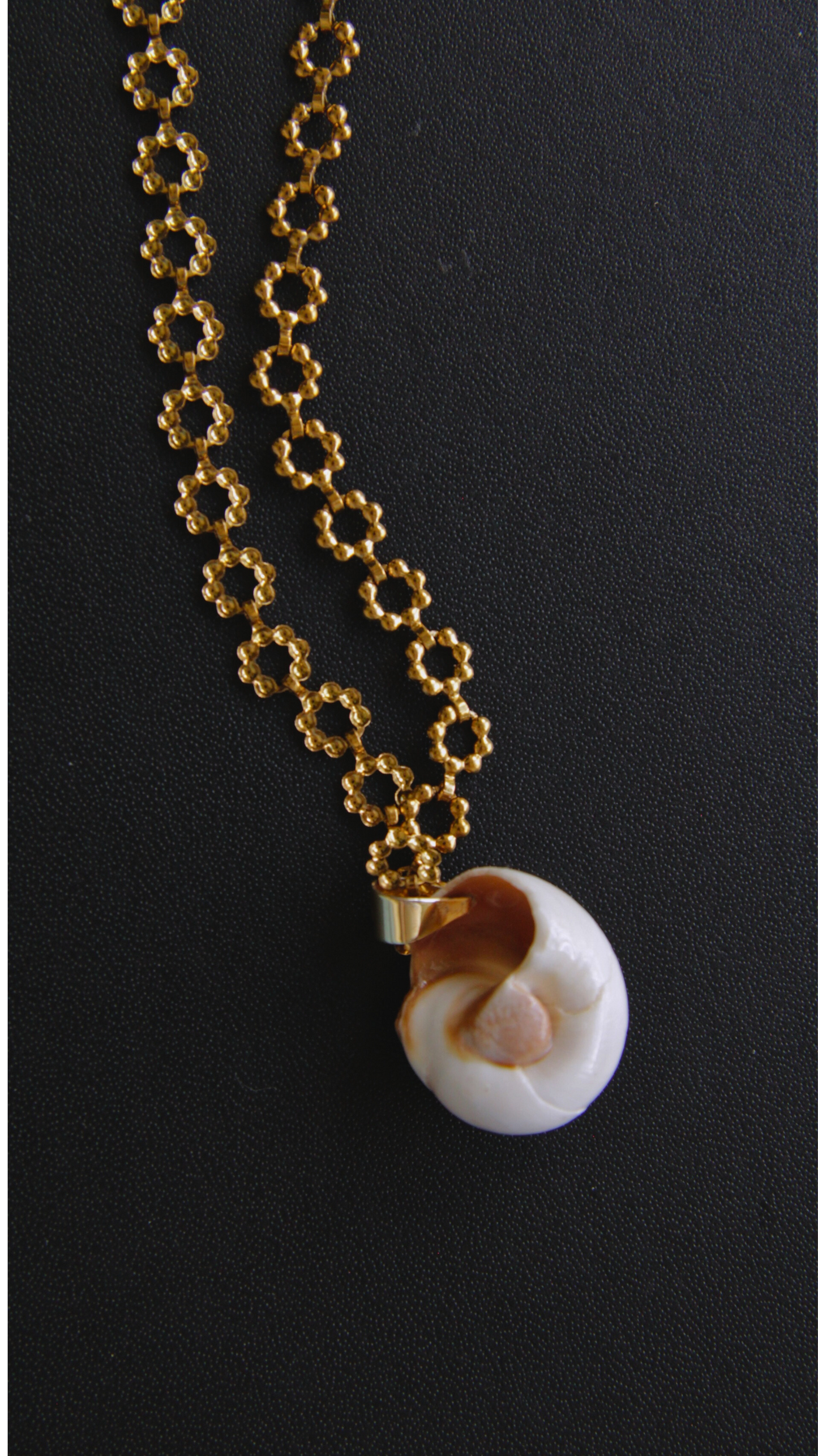 Flower Chain Moon Shell Necklace