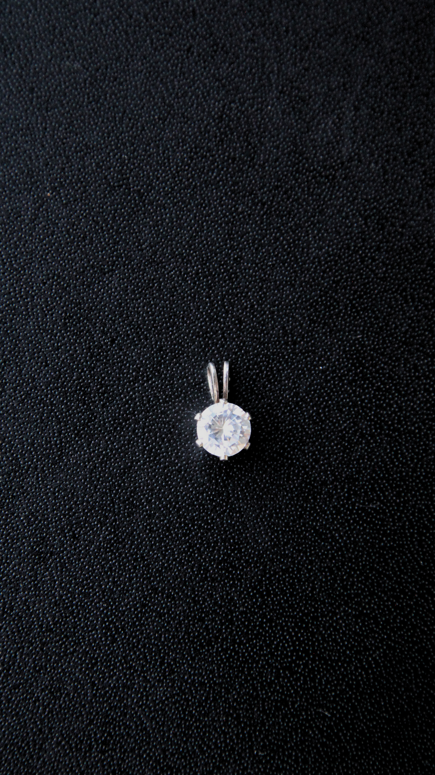Vintage Silver Solitaire Pendant