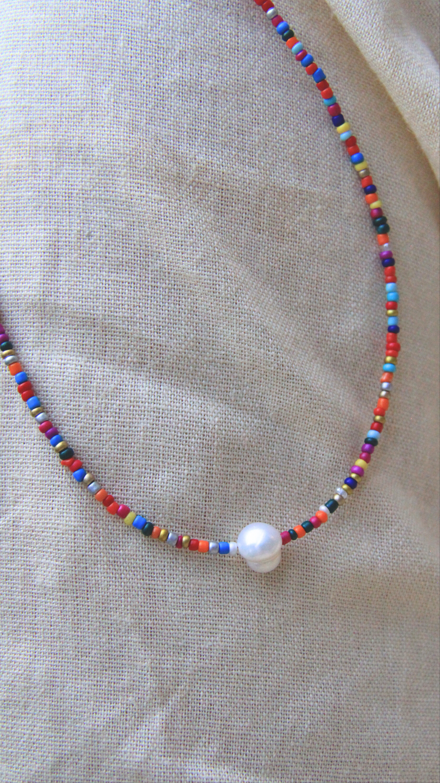 The Rainbow Pearl Beaded Necklace