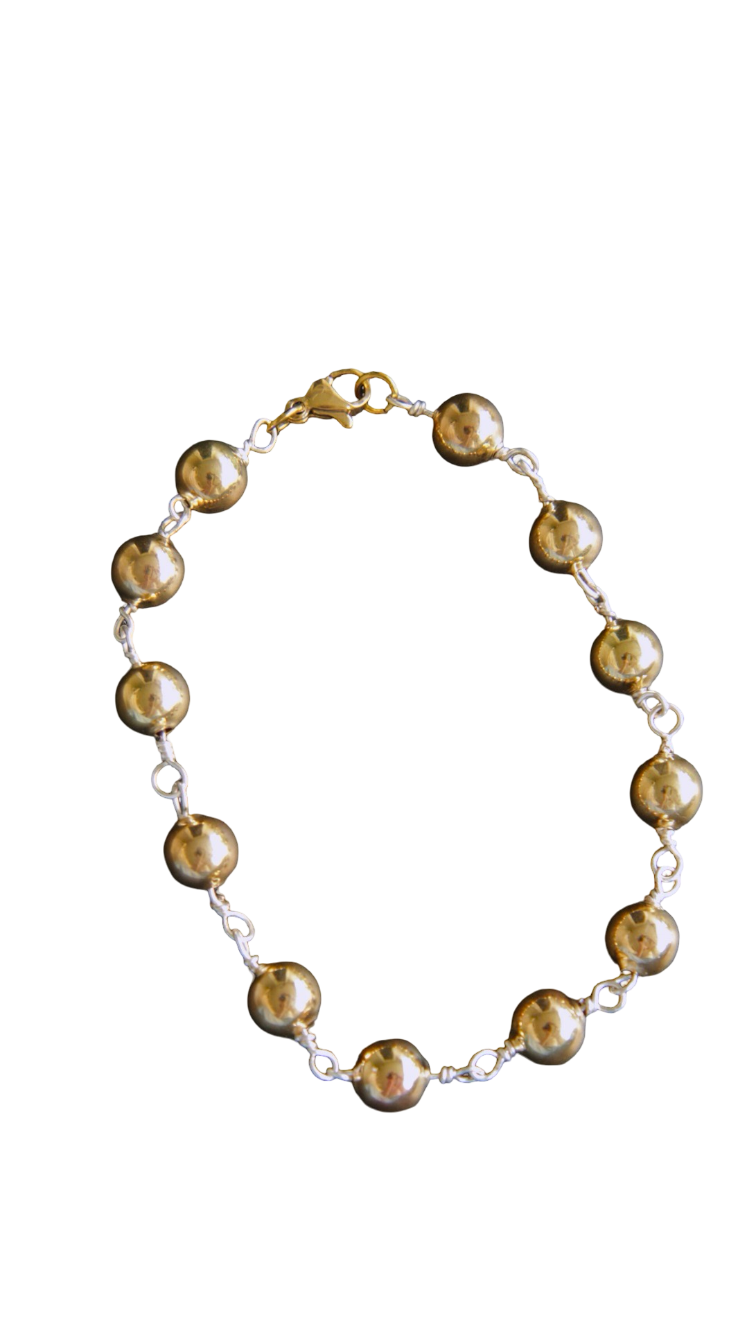 Large Silver & Gold Bead Bracelet