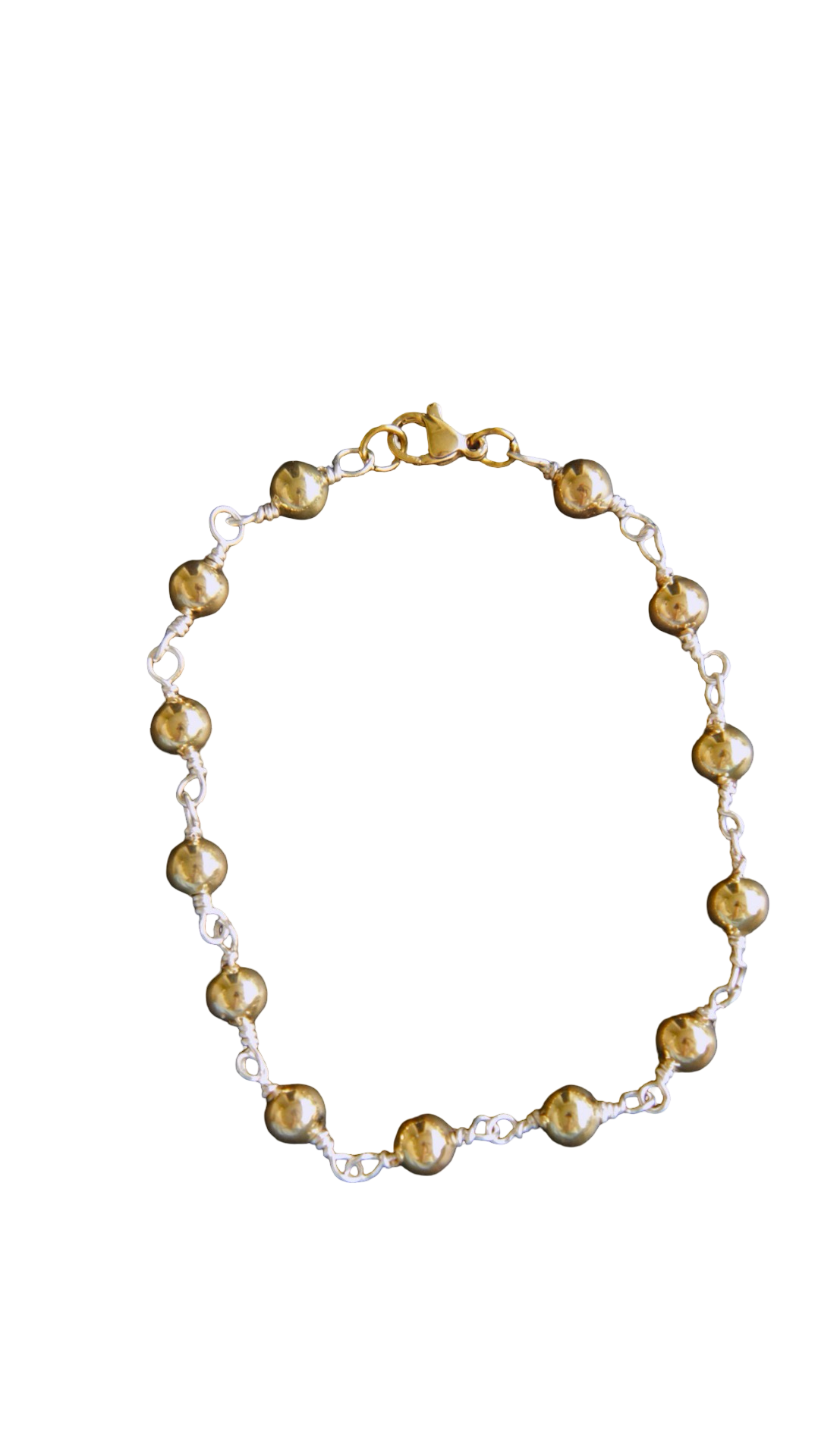 Medium Silver & Gold Bead Bracelet