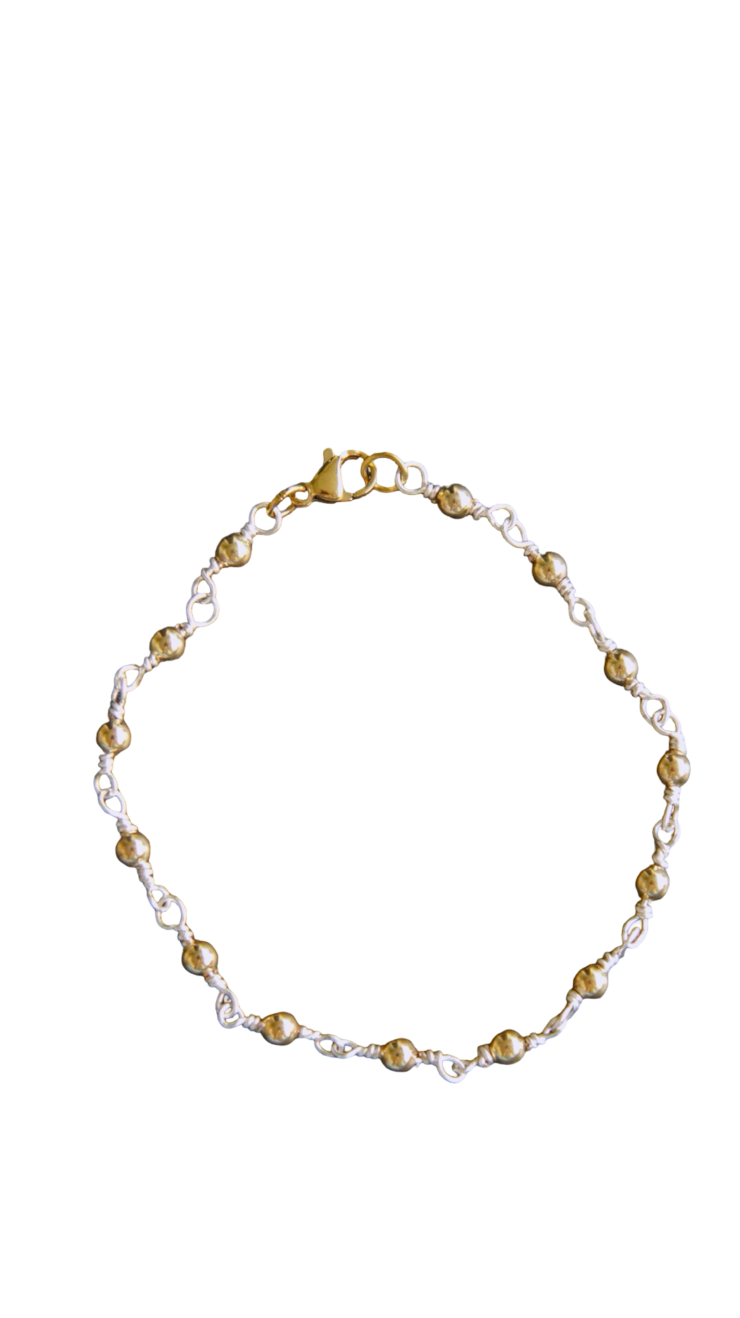 Small Silver & Gold Bead Bracelet