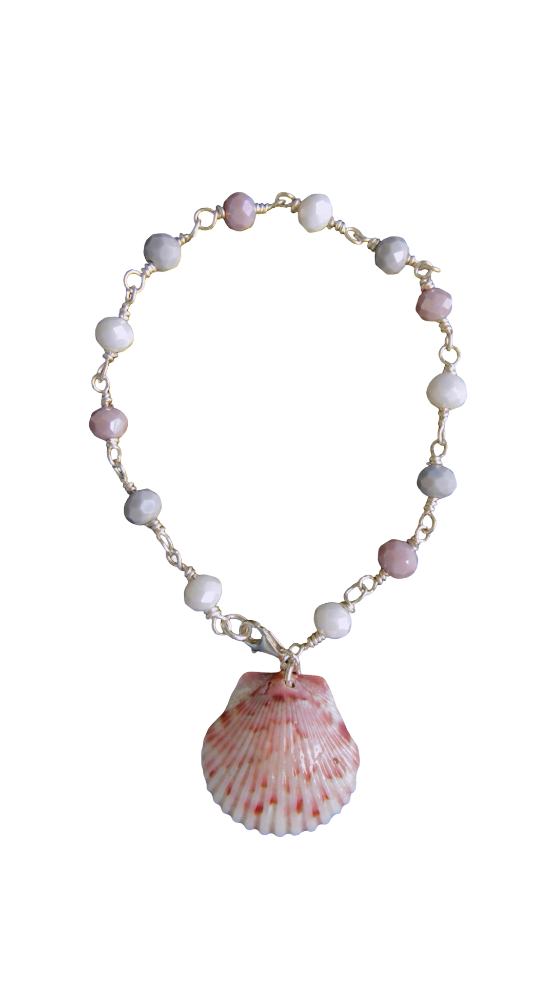 Mauve Beaded Shell Bracelet