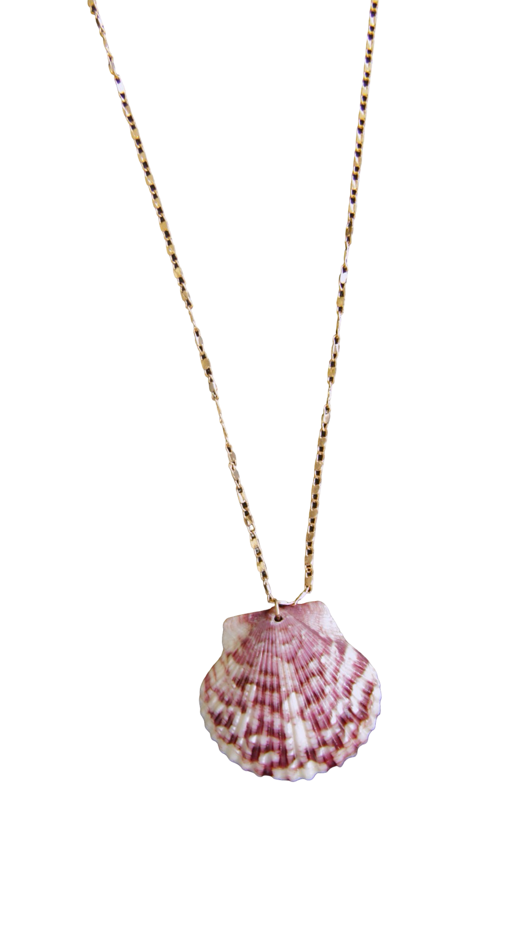 Purple & White Calico Shell Necklace