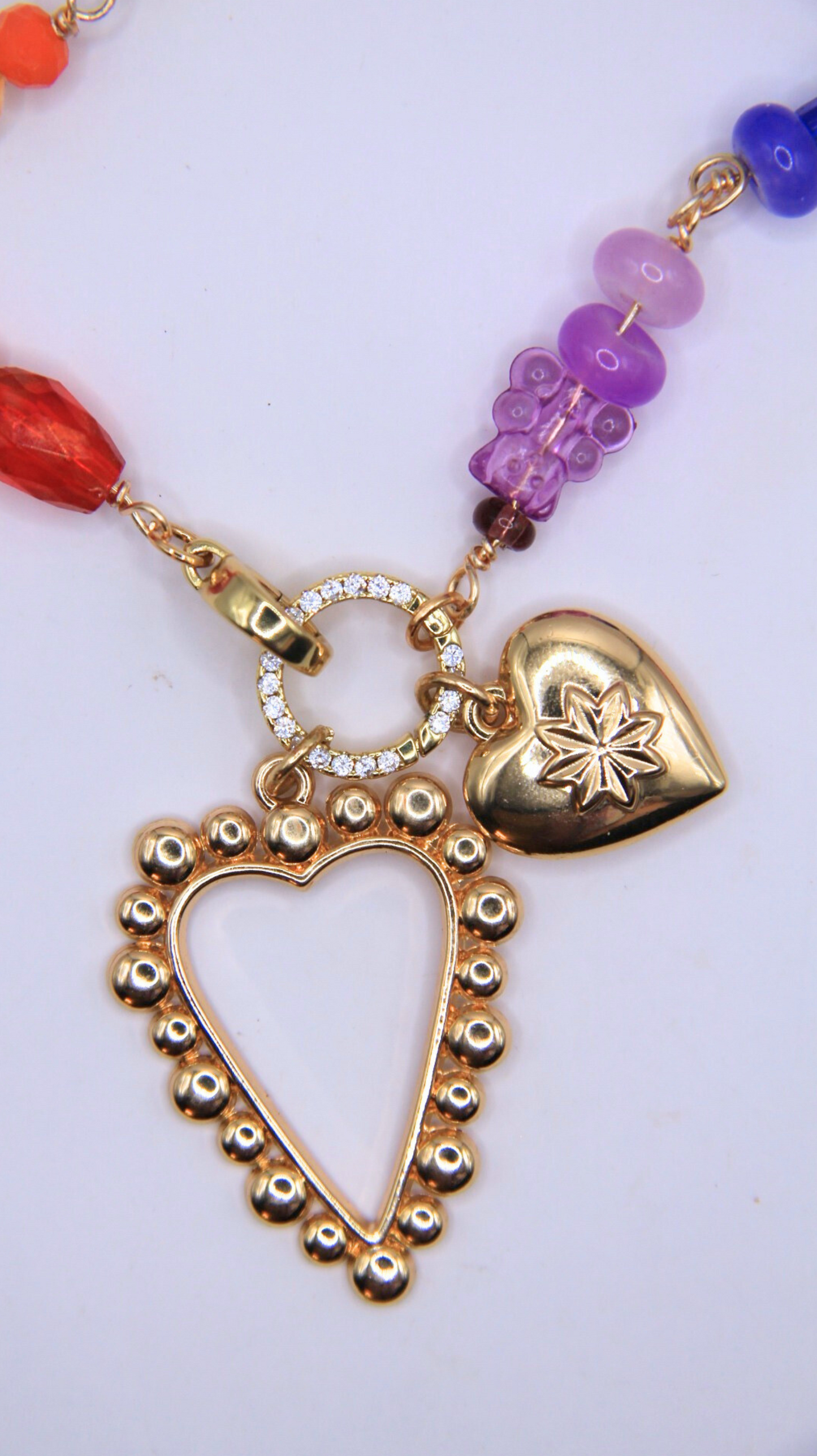 The Rainbow Beaded Wire Wrap Necklace