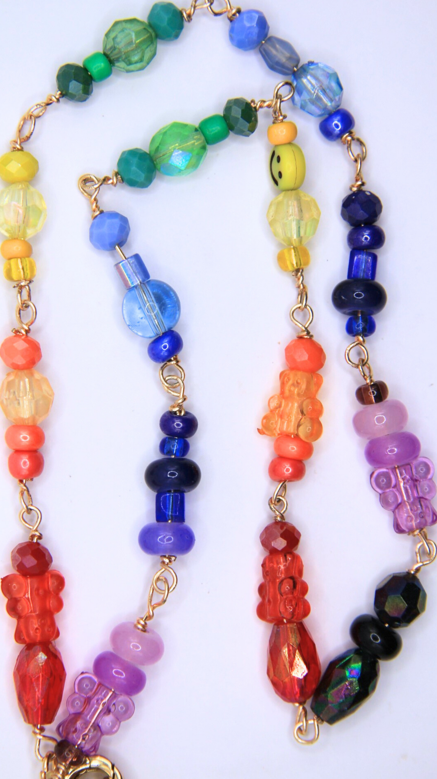 The Rainbow Beaded Wire Wrap Necklace