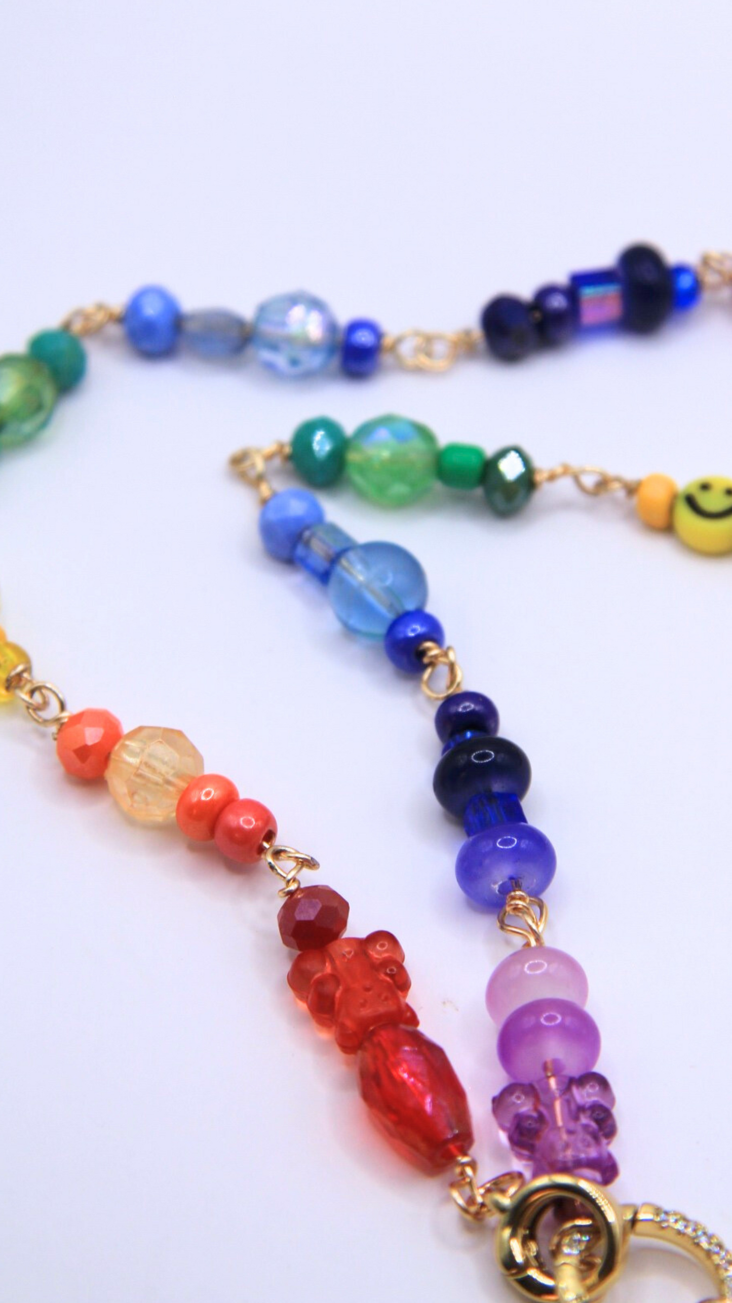 The Rainbow Beaded Wire Wrap Necklace
