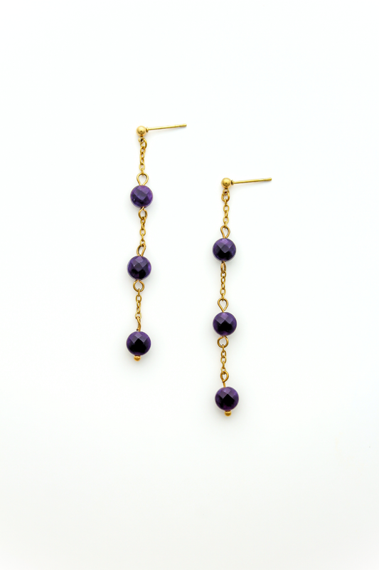 The Amethyst Drop Earrings