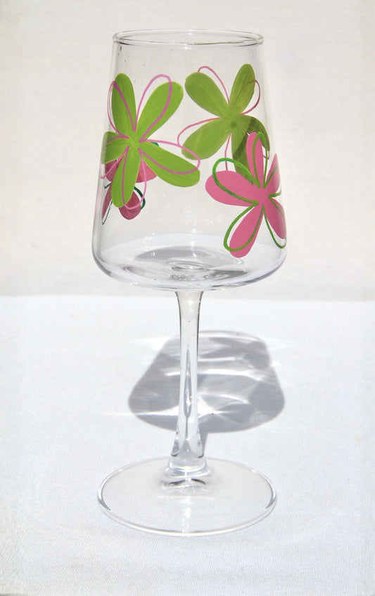 Flowers Wine Glass