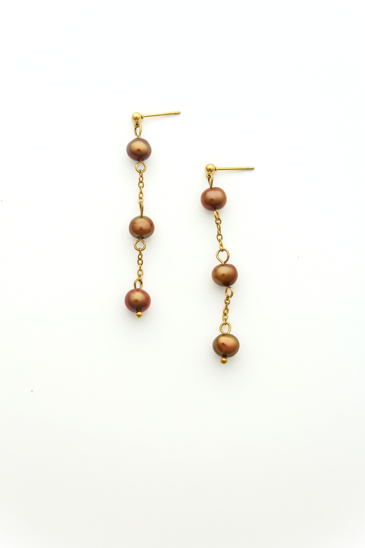 The Brown Pearl Drop Earrings