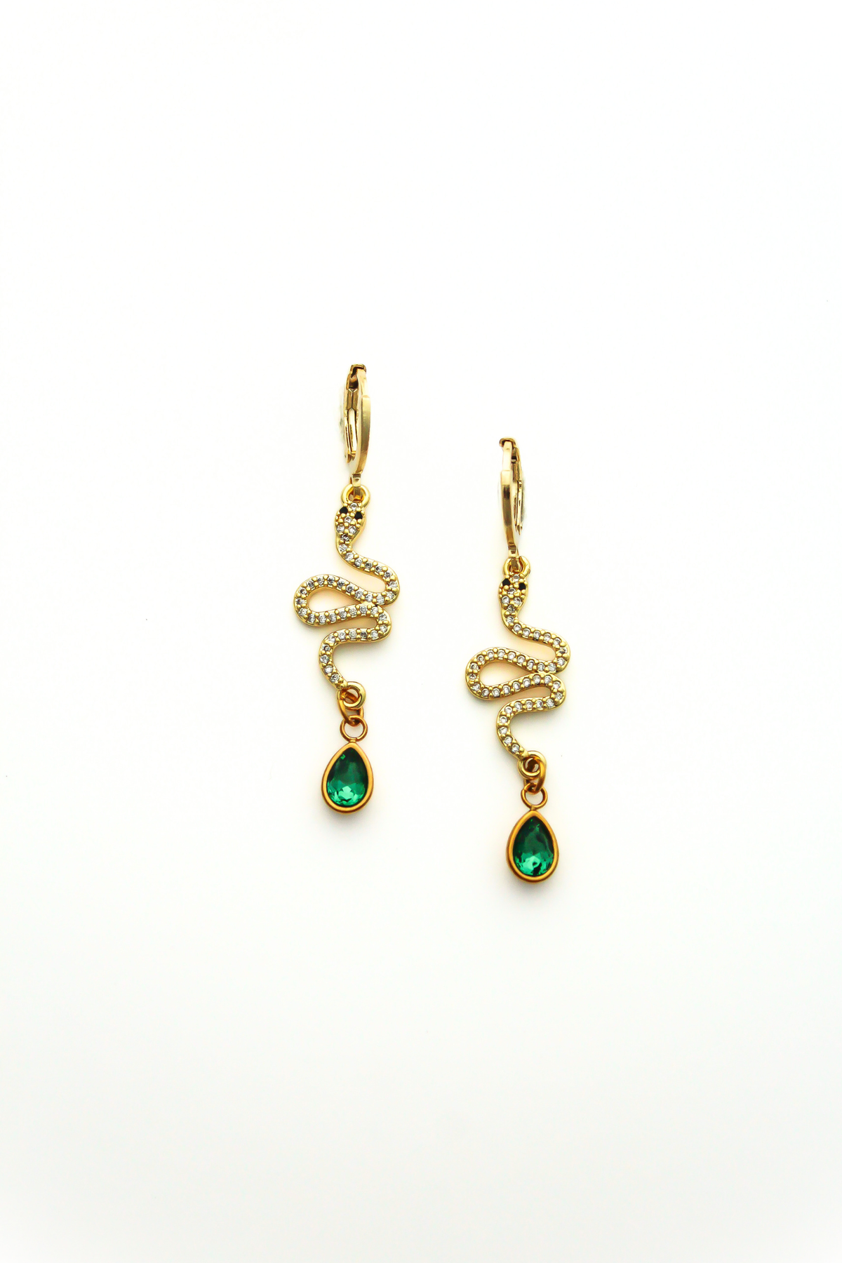 The Emerald Snake Earrings