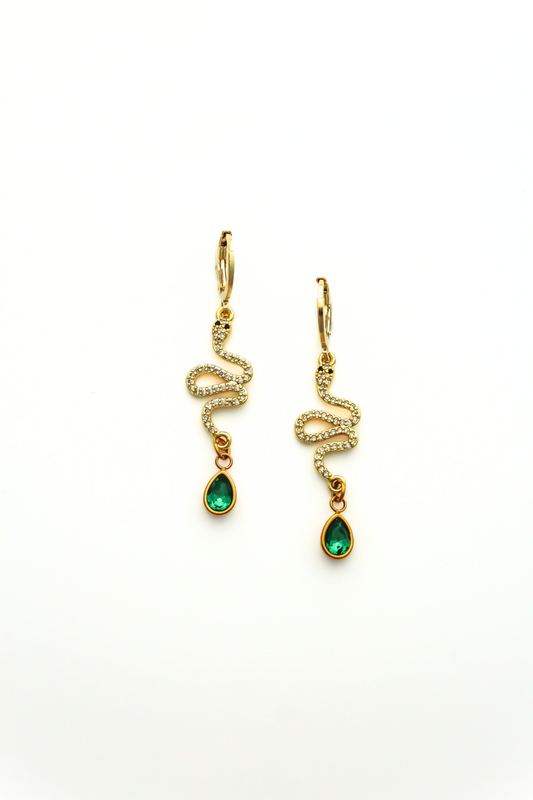 The Emerald Snake Earrings