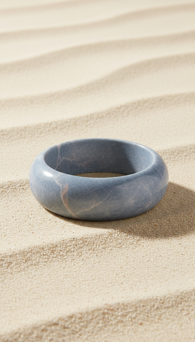 Ocean slate stone bangle bracelet