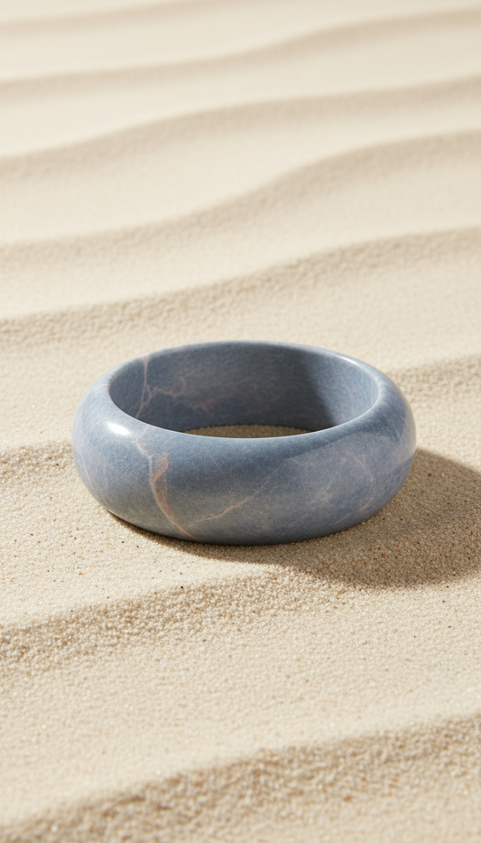 Ocean slate stone bangle bracelet
