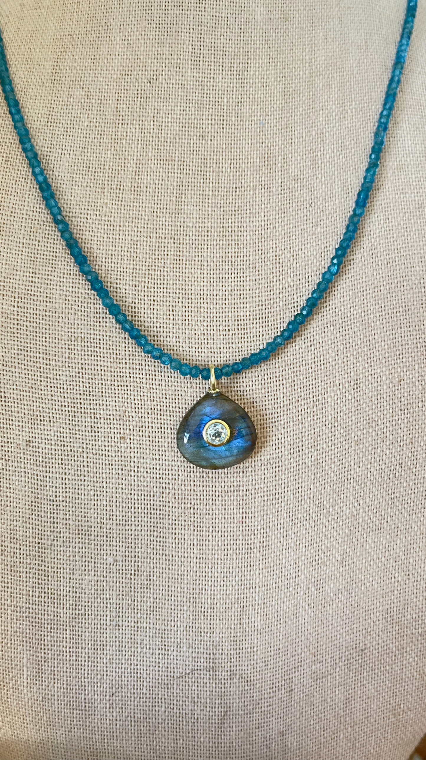 The Neon Apatite and Labradorite Candy Gemstone Necklace