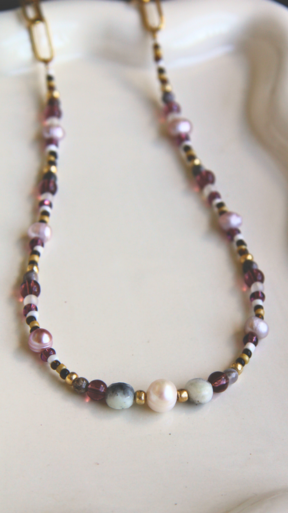 The Purple and Pearl Labradorite Necklace