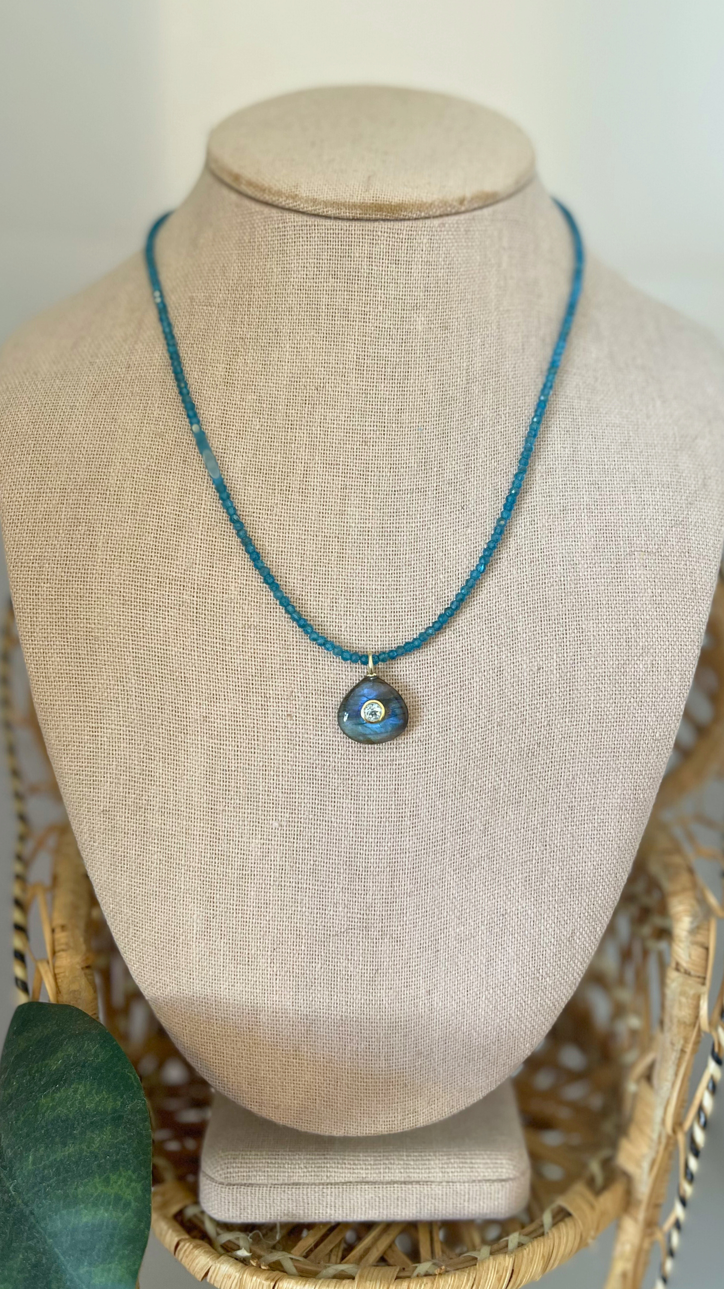 The Neon Apatite and Labradorite Candy Gemstone Necklace