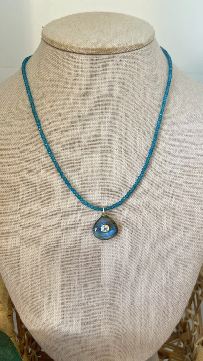 The Neon Apatite and Labradorite Candy Gemstone Necklace