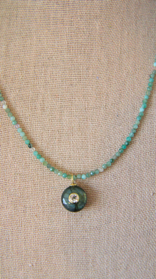 The Chrysoprase and Labradorite Candy Gemstone Necklace
