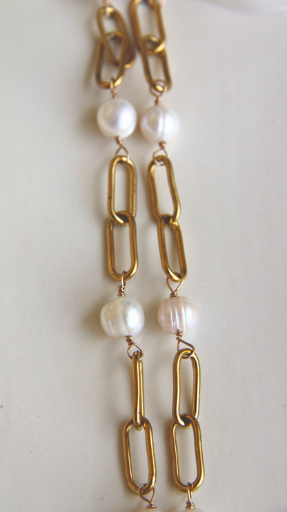 The Paperclip & Pearl Chain Necklace
