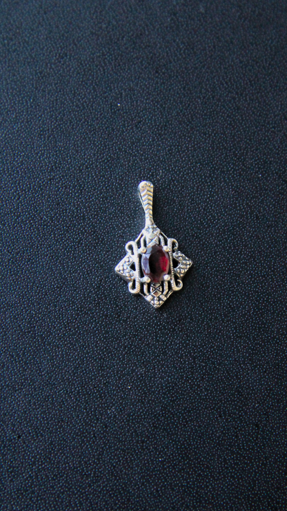 Garnet Baroque Pendant
