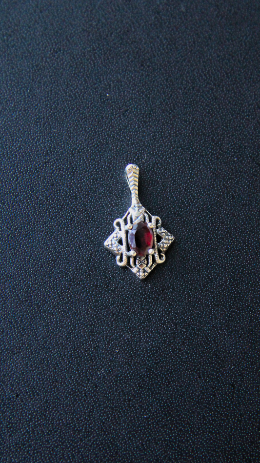 Garnet Baroque Pendant