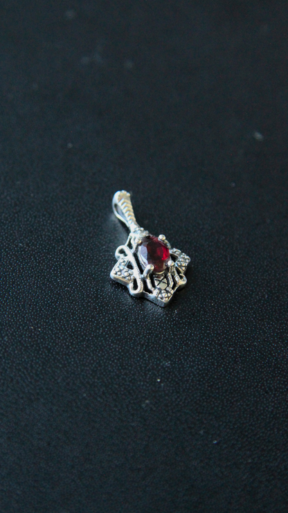 Garnet Baroque Pendant