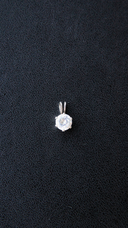 Vintage Silver Solitaire Pendant