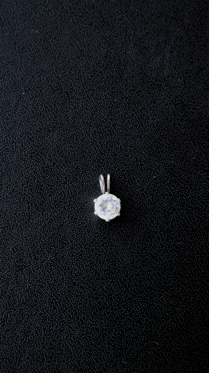 Vintage Silver Solitaire Pendant