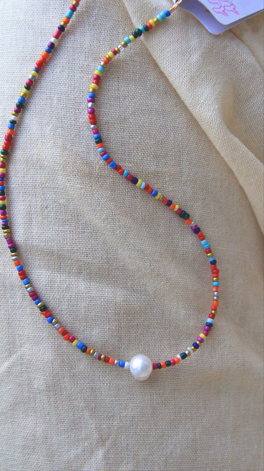 The Rainbow Pearl Beaded Necklace