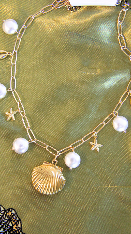 The Ocean Lover Pearl and Charm Necklace