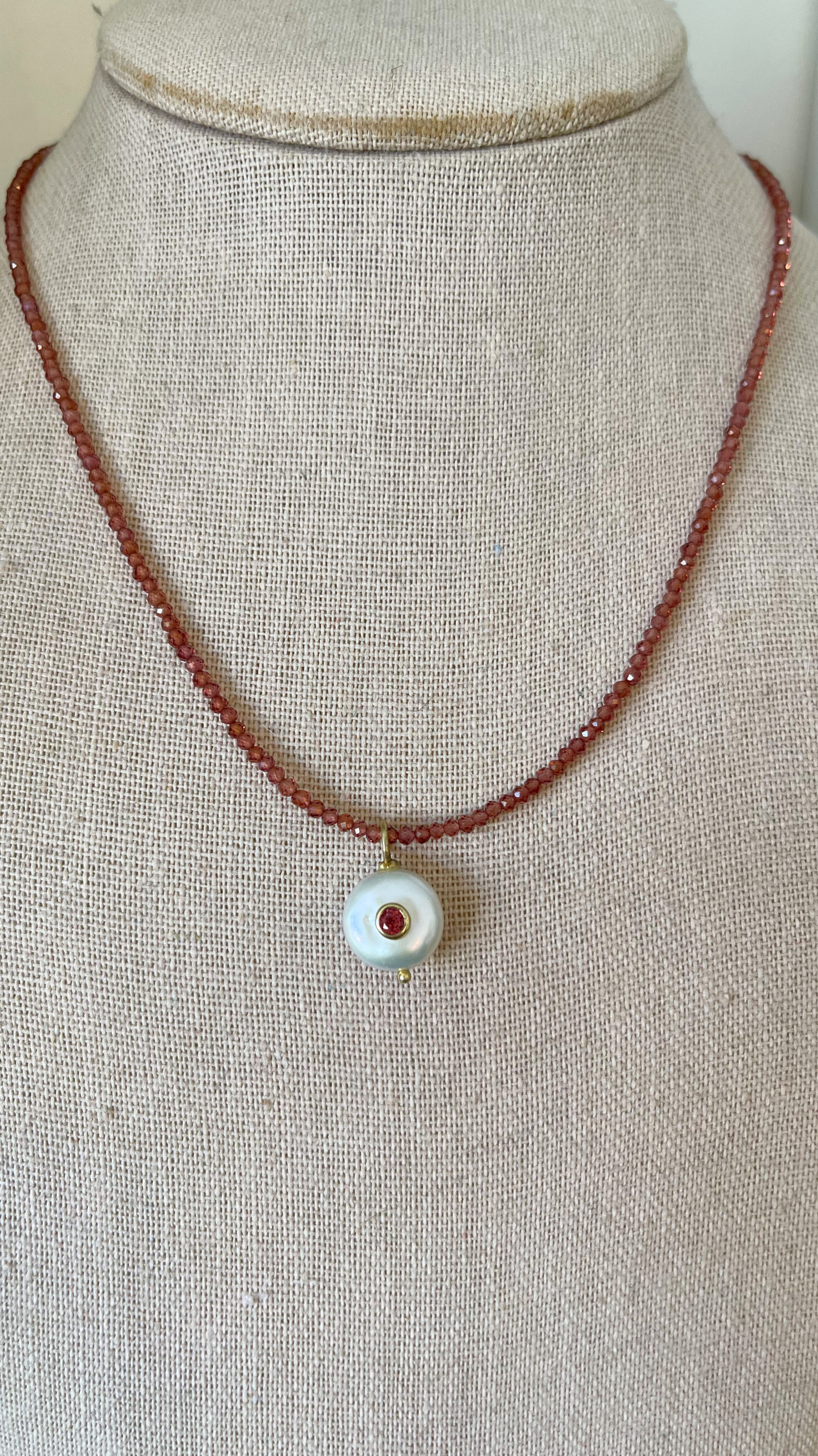 The Garnet and Pearl Candy Gemstone Necklace