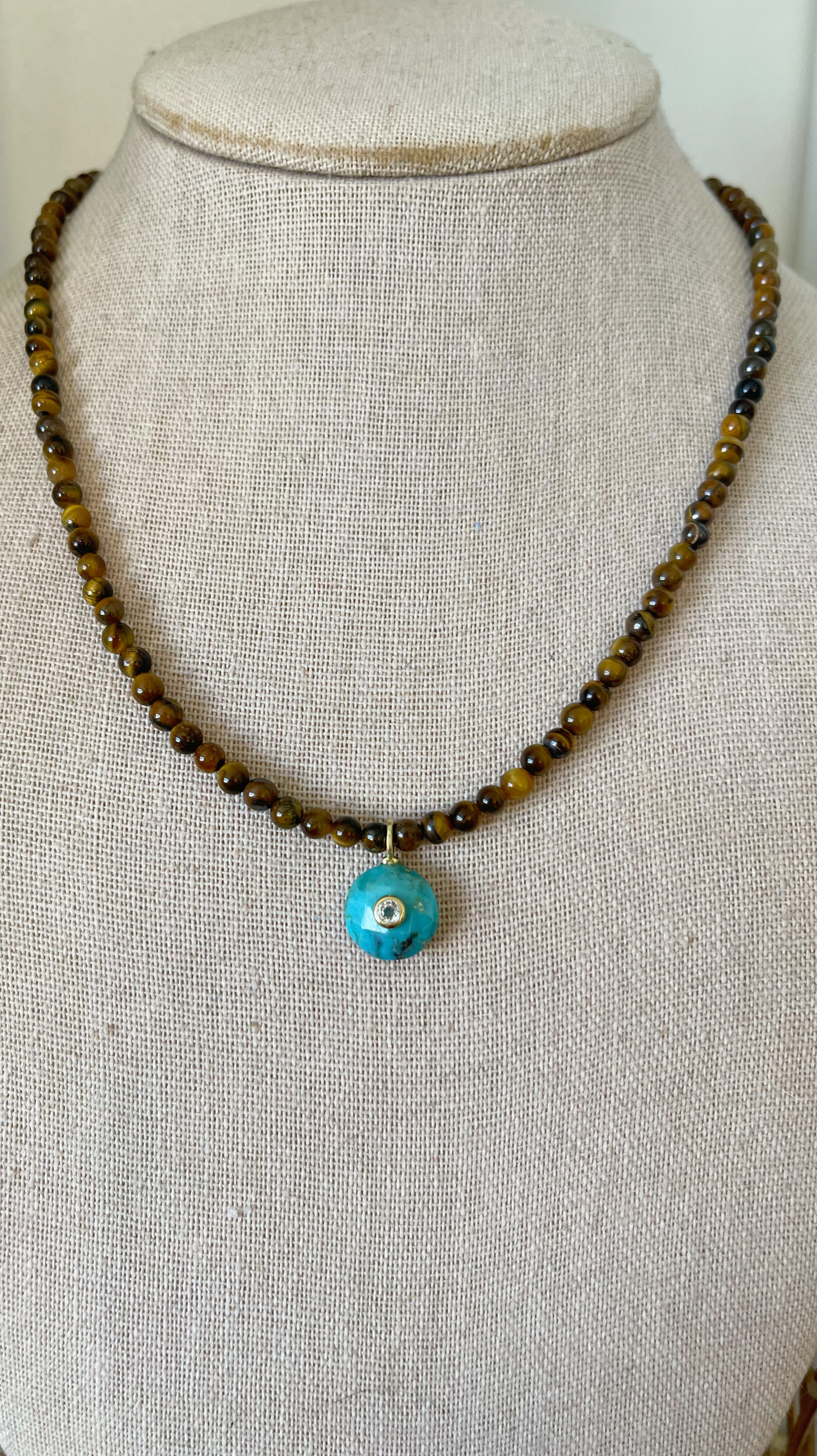 The Tiger's Eye and Turquoise Candy Gemstone Necklace