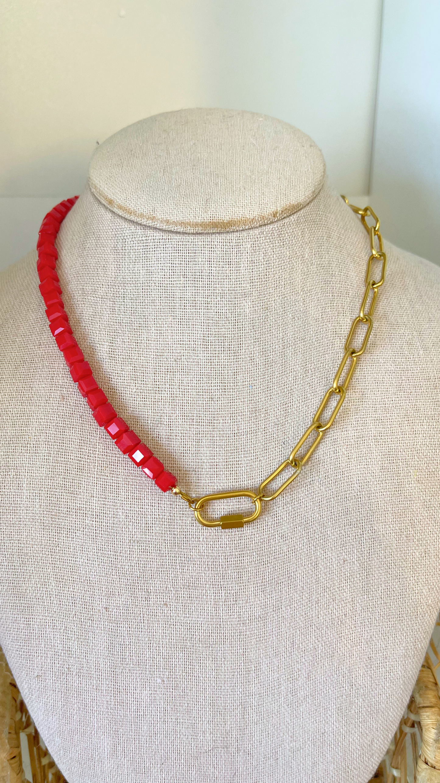 Half Amren Half Paperclip Carabiner Necklace