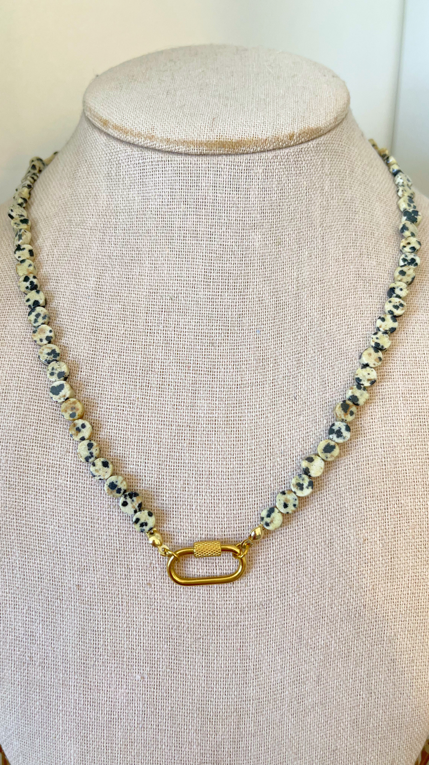 The Dalmation Jasper Carabiner Necklace