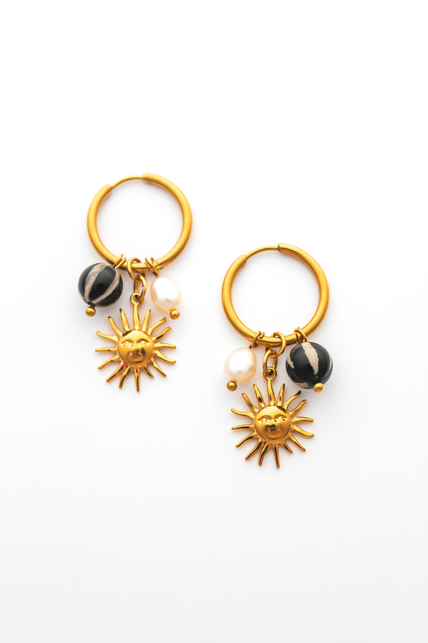 The Sun Charm Hoops