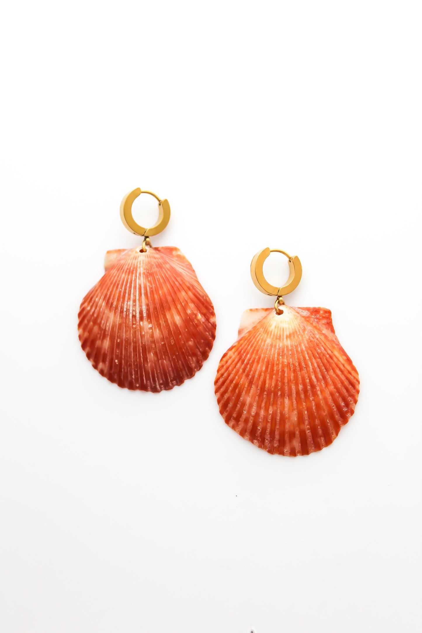 The Thick Huggie Shell Earrings