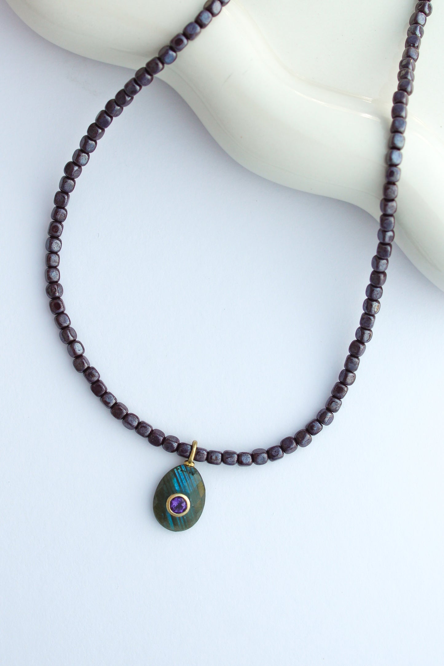 The Labradorite and Amethyst Candy Gemstone Necklace