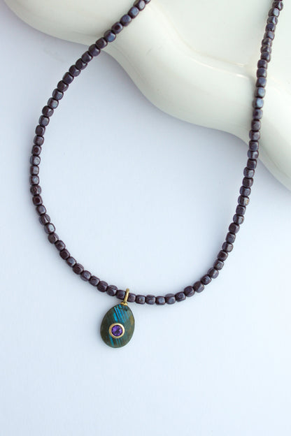 The Labradorite and Amethyst Candy Gemstone Necklace
