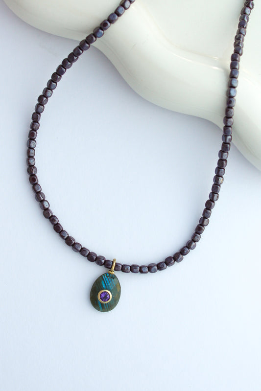 The Labradorite and Amethyst Candy Gemstone Necklace