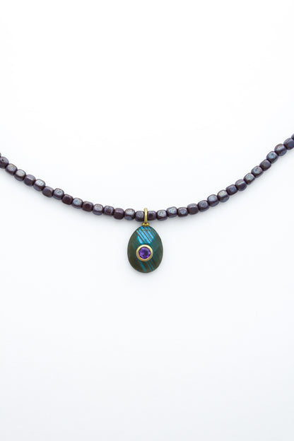 The Labradorite and Amethyst Candy Gemstone Necklace